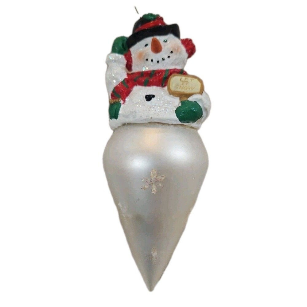 Santa's Best Blown Glass Christmas Ornament Frosty The snowman Vintage 1998